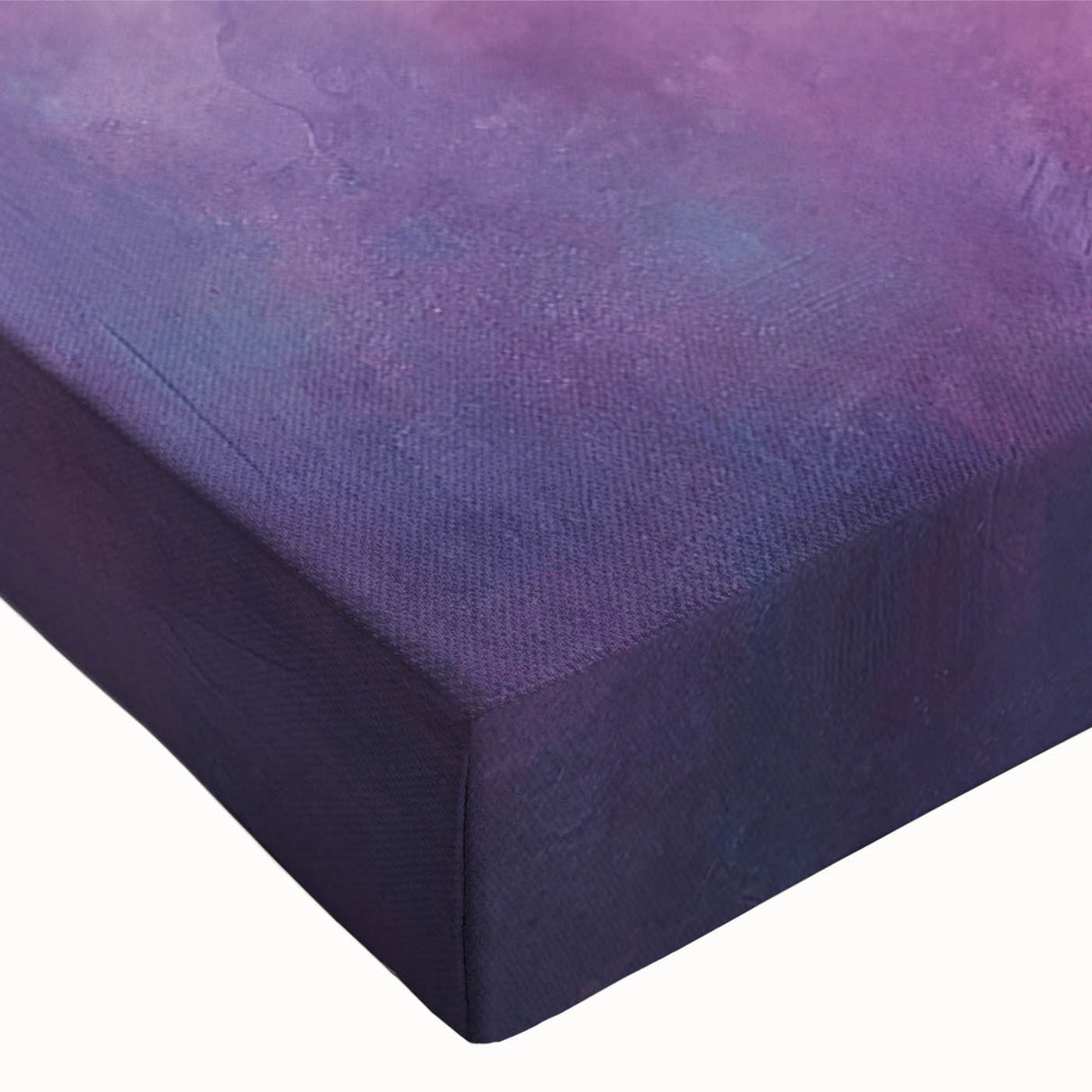 Close-up of a vibrant lilac floral design on stretched canvas wall art, showcasing intricate details and rich colors, perfect for botanical decor enthusiasts.