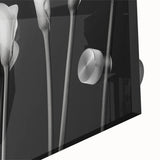 Close-up of a vibrant botanical lily wall art design printed on acrylic glass, showcasing intricate floral details and vivid colors, perfect for home decor enhancement.