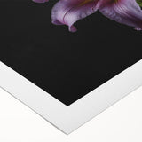 Botanical wall art featuring a vibrant lily design on a rolled canvas, showcasing intricate floral details and vivid colors, ideal for home decor enhancement.