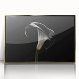Framed botanical wall art featuring a stunning gold-accented lily design, showcasing vibrant colors and intricate details, perfect for enhancing home decor.
