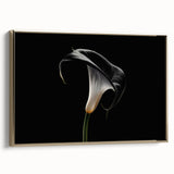 Framed canvas wall art featuring a botanical lily design with gold accents, showcasing vibrant colors and intricate details, perfect for enhancing home decor.