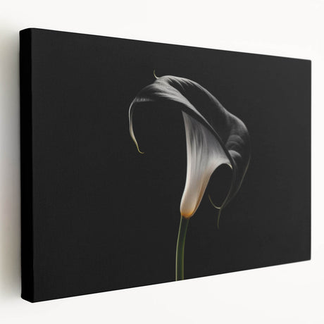 Stretched canvas wall art featuring a botanical lily design in vibrant colors, showcasing intricate floral details. Ideal for home decor, adding a touch of nature.