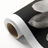 Magnolia flower botanical wall art design on rolled canvas, showcasing delicate pink and white blossoms with green leaves, perfect for home decor.