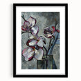 Botanical wall art featuring a stunning black-framed magnolia design with a mat, perfect for adding elegance to home décor. Ideal for floral enthusiasts and art collectors.