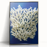Framed wall art featuring a vibrant botanical marine plants design, showcasing intricate details in silver-acrylic finish. Perfect for coastal decor enthusiasts.