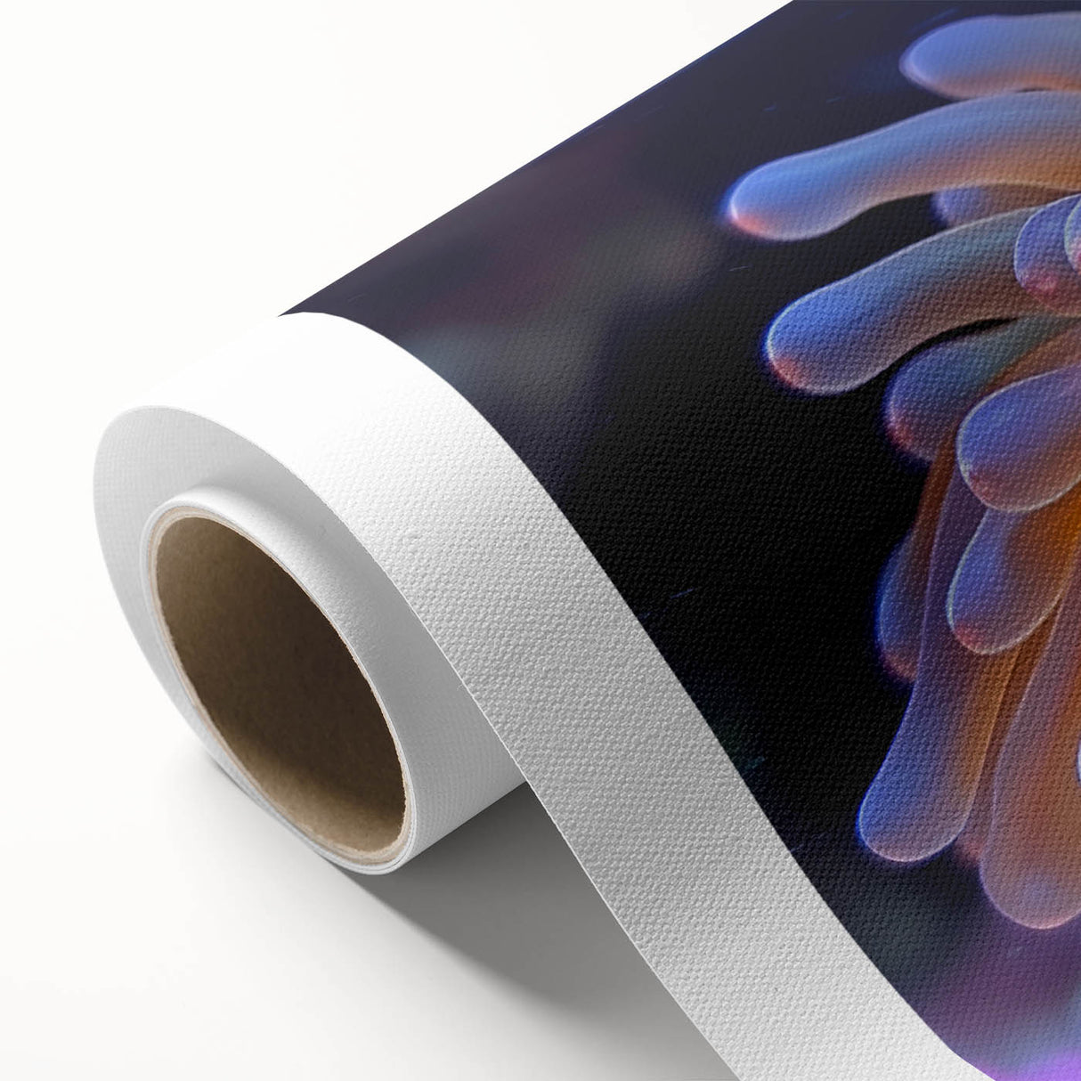 Vibrant rolled canvas showcasing a botanical design of marine plants, ideal for coastal decor. Perfectly packaged in a protective cardboard tube for safe shipping.