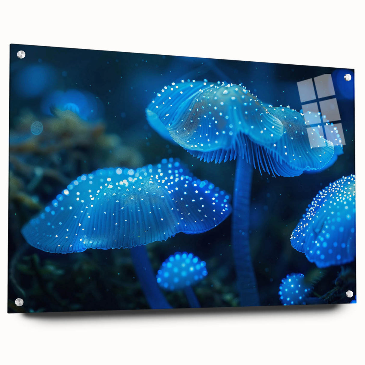 Botanical wall art design showcasing a collection of marine plants displayed in a stylish acrylic frame, highlighting vibrant colors and intricate details perfect for home decor.