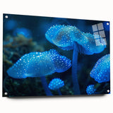 Botanical wall art design showcasing a collection of marine plants displayed in a stylish acrylic frame, highlighting vibrant colors and intricate details perfect for home decor.