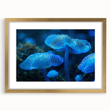 Botanical wall art collection showcasing a vibrant design of marine plants in elegant gold frame with mat, perfect for enhancing home decor.