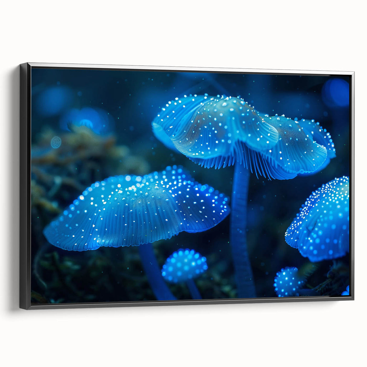 Framed botanical wall art featuring a vibrant marine plants design, displayed in a sleek black frame, perfect for enhancing home decor with a touch of nature.
