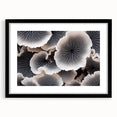 Botanical marine plants wall art collection framed with a black mat, showcasing vibrant floral designs. Ideal for home decor enthusiasts seeking nature-inspired artwork.