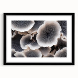 Botanical marine plants wall art collection framed with a black mat, showcasing vibrant floral designs. Ideal for home decor enthusiasts seeking nature-inspired artwork.
