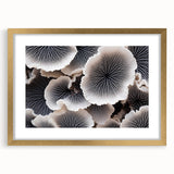 Botanical wall art design featuring marine plants in a gold-framed mat, showcasing vibrant colors and intricate details, perfect for enhancing home decor.