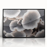 Framed wall art featuring a vibrant botanical design of marine plants in hues of green and blue, showcased in a sleek black frame, perfect for home decor.