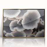 Framed wall art featuring a botanical design of marine plants, showcasing intricate details in vibrant colors with a sleek gold frame, ideal for ocean-themed decor.