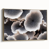 Framed wall art featuring a botanical marine plants design with vibrant colors and gold accents, showcasing a side view of the elegant canvas. Perfect for adding a touch of nature-inspired decor to any space.