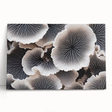 Stretched canvas wall art showcasing a vibrant botanical design featuring marine plants, leaning against a neutral backdrop, ideal for coastal-themed decor.