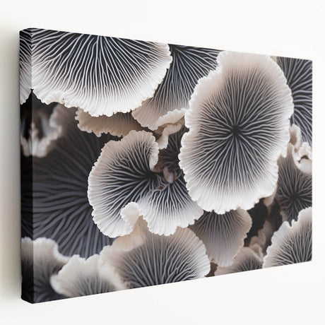 Stretched canvas wall art showcasing a vibrant botanical design of marine plants, featuring intricate details in shades of green and blue, ideal for coastal decor.