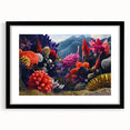Botanical wall art collection featuring marine plants in a sleek black frame with matting, showcasing vibrant colors and intricate details perfect for home decor.