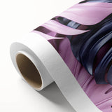 Vibrant rolled canvas showcasing a botanical design featuring a Monstera plant, perfect for home decor, presented in a protective cardboard tube for easy storage.
