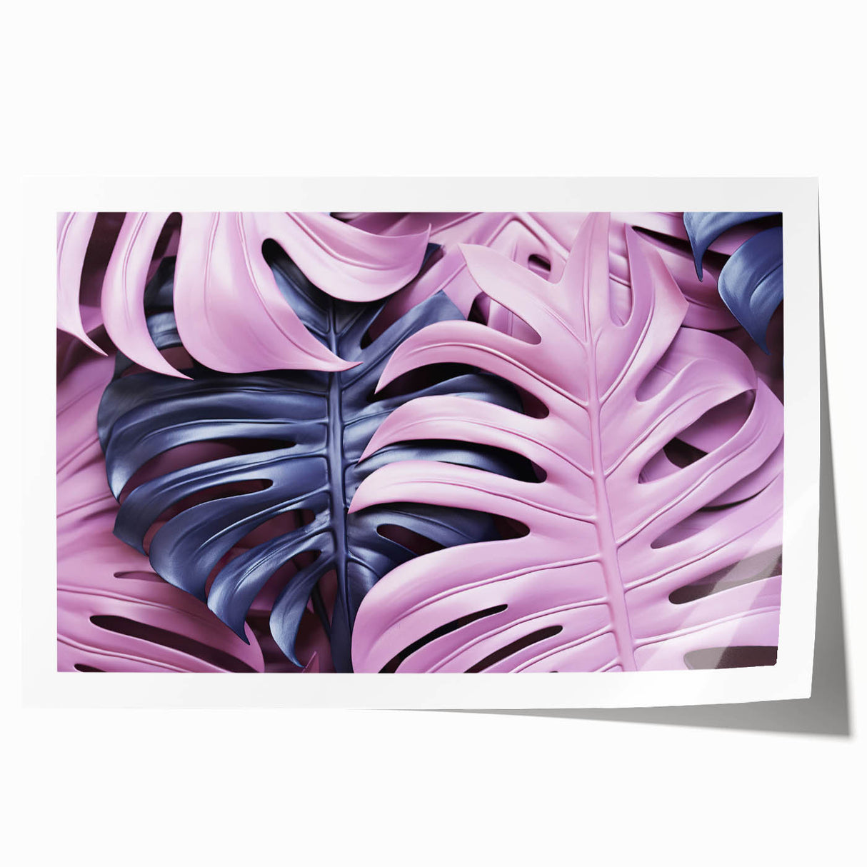 Botanical wall art print featuring a vibrant Monstera leaf design, showcasing lush green shades on high-quality paper, perfect for home decor or plant enthusiasts.