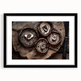 Botanical wall art design showcasing vibrant flowers and mushrooms in a sleek black frame, perfect for home decor. Ideal for nature enthusiasts and art lovers.