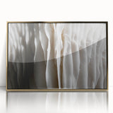 Framed wall art featuring a botanical design with colorful flowers and mushrooms, encased in a sleek gold frame, ideal for enhancing modern home decor.