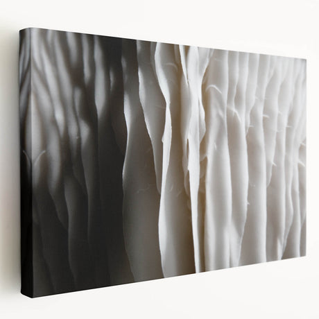 Stretched canvas wall art displaying a vibrant botanical design featuring colorful flowers and mushrooms, set against a neutral background. Ideal for nature-themed decor.