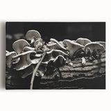 Stretched canvas wall art showcasing a vibrant botanical design featuring colorful flowers and mushrooms, ideal for enhancing modern home decor.