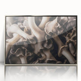 Framed wall art collection showcasing a botanical design with colorful flowers and mushrooms, featuring a sleek silver frame, perfect for modern decor.