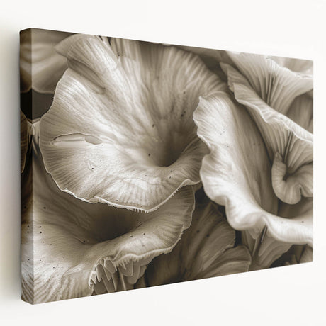 Stretched canvas wall art showcasing a vibrant botanical design featuring colorful flowers and mushrooms, perfect for enhancing home decor with a nature-inspired touch.