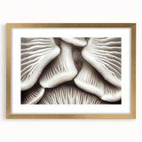 Botanical wall art collection showcasing a gold-framed design featuring vibrant flowers and mushrooms, ideal for enhancing home decor with nature-inspired elegance.