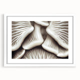 Floral and botanical mushroom wall art collection featuring a white frame and mat, showcasing intricate designs ideal for modern home decor. Perfect for nature enthusiasts.