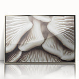 Framed botanical wall art featuring a detailed design of colorful flowers and mushrooms with a sleek silver frame, ideal for home decoration and nature-inspired aesthetics.
