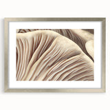 Botanical wall art showcasing a vibrant floral and mushroom design, framed in elegant silver with a mat, perfect for enhancing home decor aesthetics.