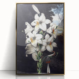 Framed wall art featuring a stunning botanical orchid design in gold accents, showcasing vibrant colors and intricate details, perfect for home decor enhancement.