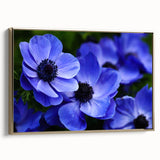 Framed canvas wall art showcasing a botanical pansy design with vibrant colors and intricate details, featuring a gold frame for an elegant touch. Perfect for home decor.
