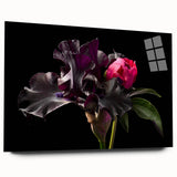 Acrylic wall art featuring a botanical peony design in soft pink and white hues, elegantly displayed from a side view, showcasing its sleek finish and lack of pins. This artwork enhances modern decor with its floral elegance and vibrant colors.