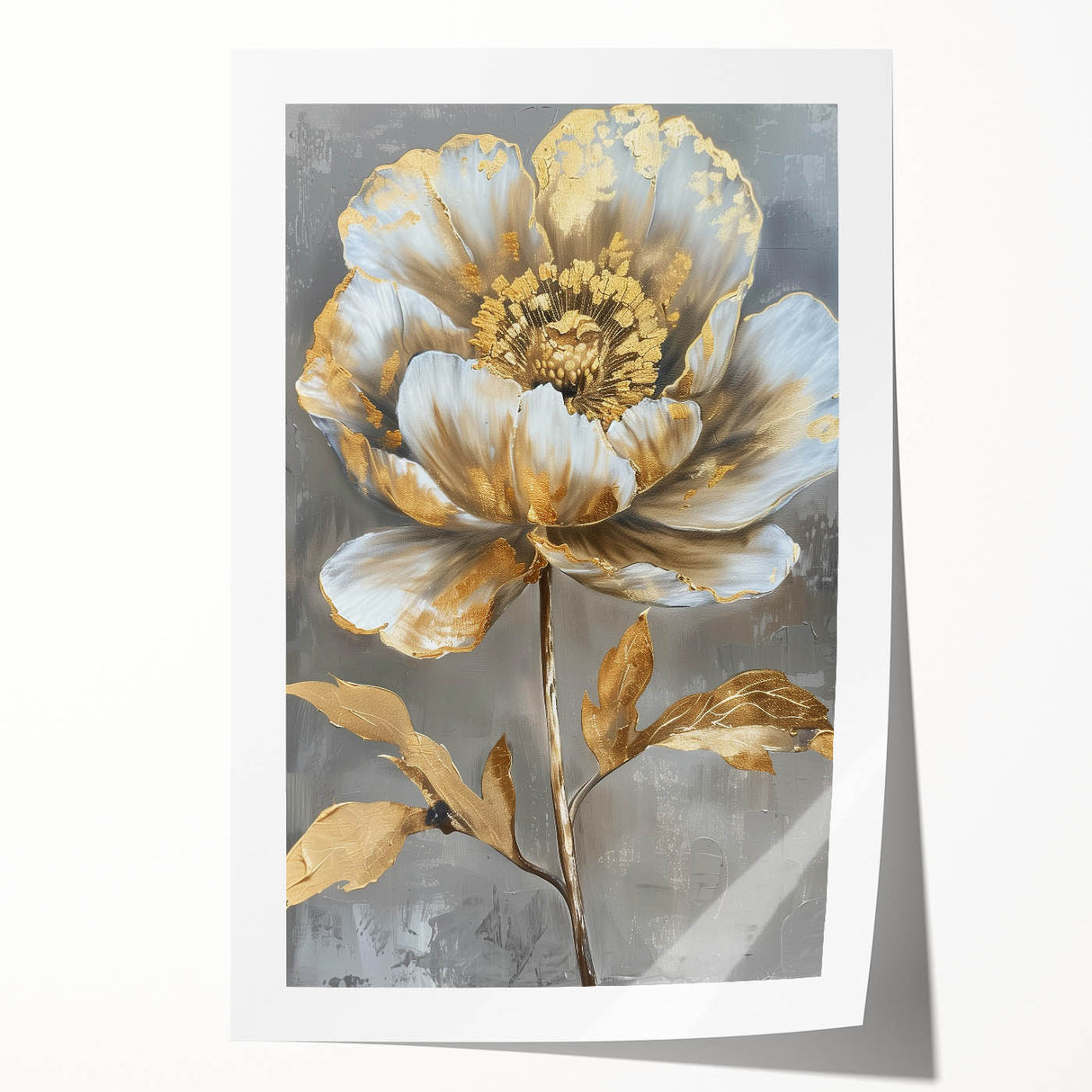 Botanical peony wall art print showcasing delicate pink and white flowers on a soft pastel background, perfect for home decor and floral enthusiasts.