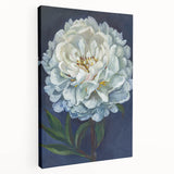 Stretched canvas wall art featuring a botanical peony design, showcasing vibrant pink and green hues on a textured surface, ideal for enhancing home decor.