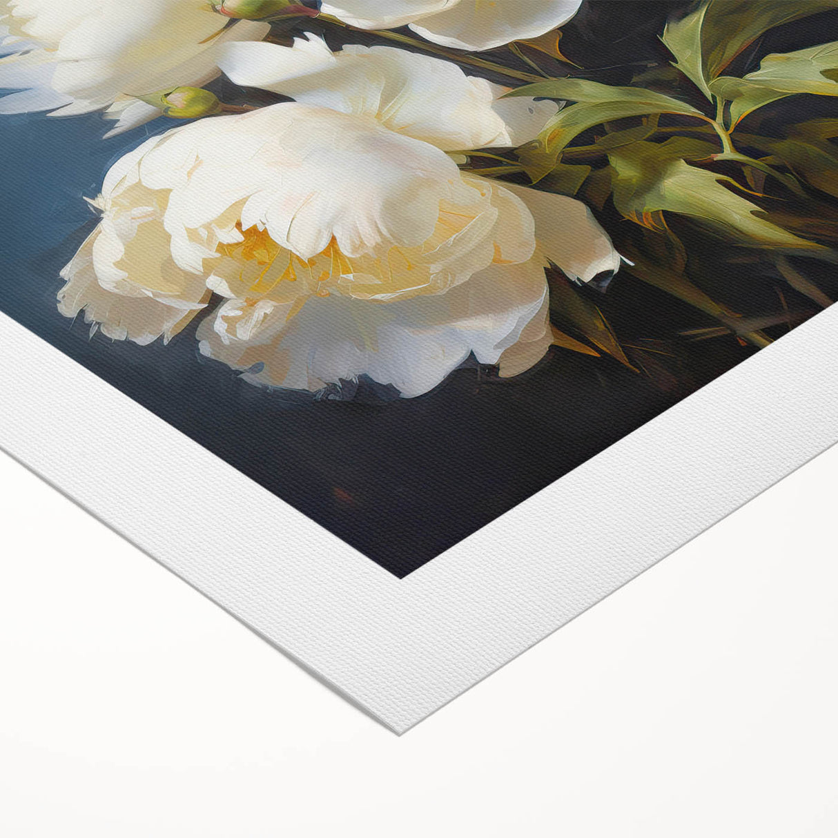 Botanical wall art featuring a vibrant peony design on rolled canvas, showcasing rich colors and intricate details, ideal for home decor enhancement.