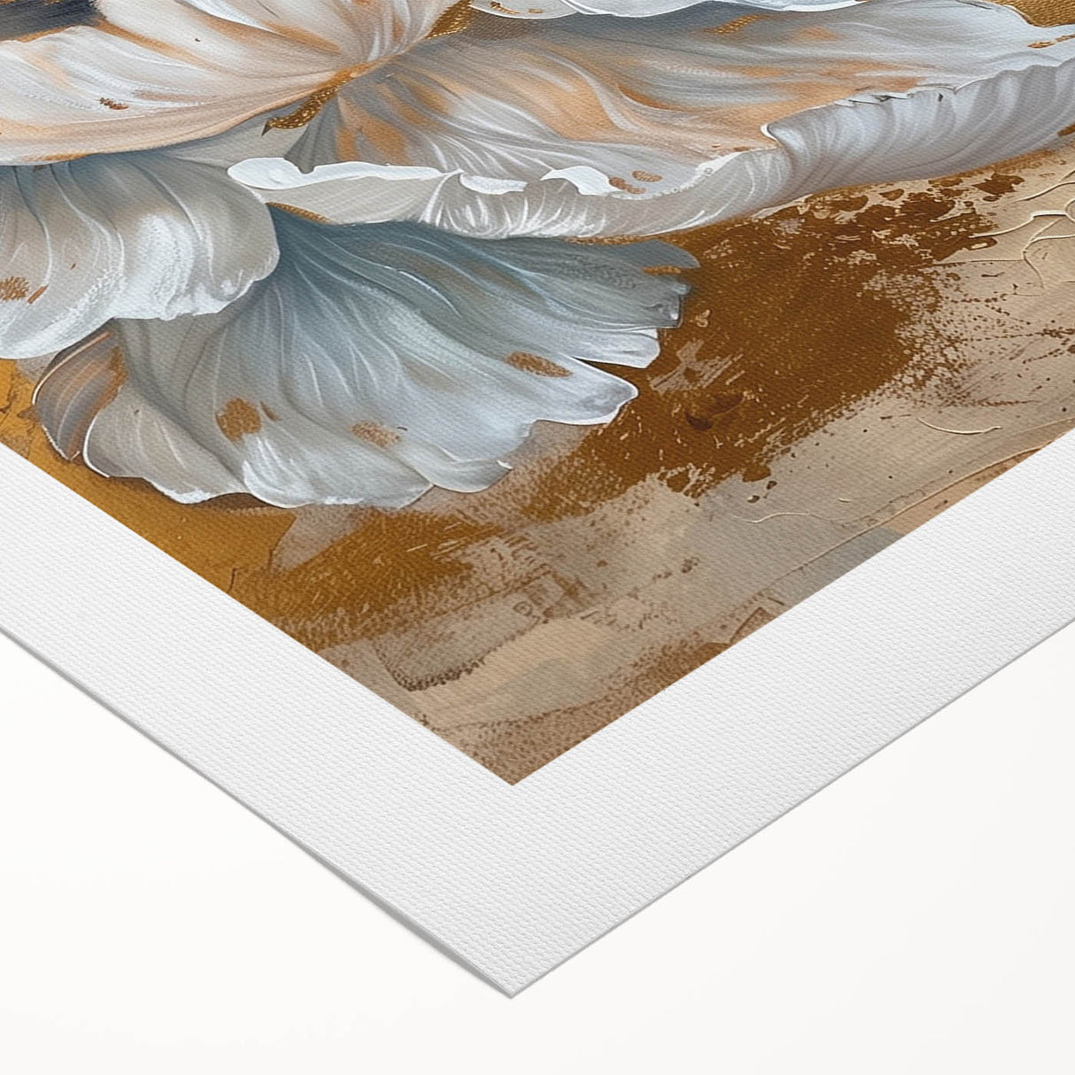 Vibrant peony floral wall art design on rolled canvas, showcasing intricate details and soft pastel colors, perfect for elegant home decor.