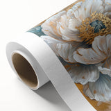 Botanical wall art featuring a vibrant peony design on rolled canvas, showcasing rich colors and intricate details, perfect for home decor.