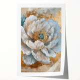 Botanical wall art featuring a vibrant peony design in soft pink and green hues, rolled neatly for easy display and shipping, perfect for home decor enhancement.