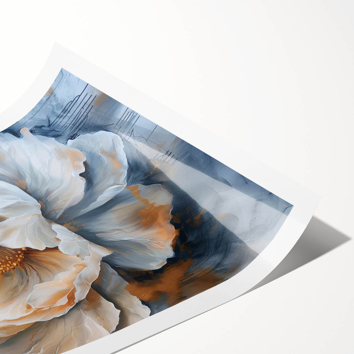Botanical peony wall art print showcasing vibrant pink and white flowers on a soft green background, rolled for easy framing and display. Perfect for adding a touch of nature to home decor.
