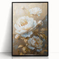 Framed acrylic wall art showcasing a vibrant botanical peony design in black, perfect for home decor. Ideal for floral enthusiasts seeking elegant wall accents.