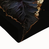 Close-up of a vibrant botanical poinsettia design on stretched canvas, showcasing intricate details and rich colors, perfect for home decor or art collections.