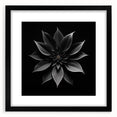 Framed botanical wall art featuring a vibrant poinsettia design with black matting, showcasing intricate floral details and elegant presentation, perfect for home decor.
