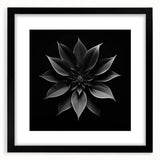 Framed botanical wall art featuring a vibrant poinsettia design with black matting, showcasing intricate floral details and elegant presentation, perfect for home decor.