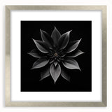 Botanical wall art featuring a poinsettia design in a silver frame with a mat, showcasing vibrant red and green colors, perfect for festive home decor.